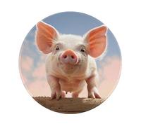 Funny Animals Farm Print Prints Round Mouse Pad 4 PCS,Non-Slip Rubber Base Mousepad Mouse Mat for Laptop Computer Office 7.9 x 7.9 Inch