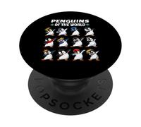 Funny Animals Graphic Penguins of the World Penguin Lover PopSockets Adhesive PopGrip