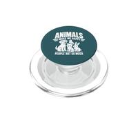 Funny "Animals Make Me Happy People Not So Much" Design PopSockets PopGrip for MagSafe
