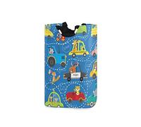 Funny Animals On Transport Laundry Baskets 52L Large Laundry Hamper Oxford Collapsible Dirty Clothes Tote Storage Bag with Handles Foldable Washing Basket Bin for Bedroom Bathroom Closet