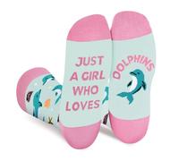Funny Animals Socks for Women Ladies Mum Teenage Girls - Just A Girl Who Loves Dolphins - Novelty Funky Odd Fun Silly Cute Cartoon Sock Easter Valentine Christmas Birthday Gifts Stocking Fillers