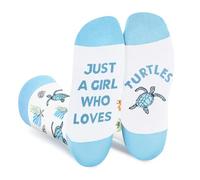 Funny Animals Socks for Women Ladies Mum Teenage Girls - Just A Girl Who Loves Turtle - Novelty Funky Odd Fun Silly Cute Cartoon Sock Easter Valentine Christmas Birthday Gifts Stocking Fillers