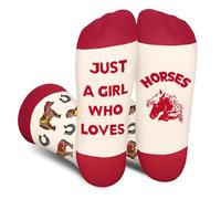 Funny Animals Socks for Women Teenage Girls Daughter Sister - Just A Girl Who Loves Horses - Novelty Funky Fun Odd Silly Cute Socks - Cowgirl Birthday Christmas Easter Gifts Presents Stocking Fillers