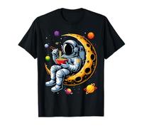 Funny Anime Astronaut Eating Ramen in Space On The Moon T-Shirt