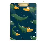 Funny Anime Crocodiles Green clipboards for Art Plastic for Teacher Nursing Size 9 x 12.5 Tablas para escribir