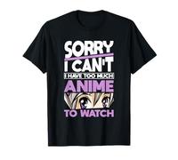 Funny Anime Merch for Women, Men & Kids Sorry I Can't Anime Clothing Manga Cosplay Otaku Gift Anime T-Shirt