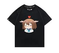 Funny Anime My Deer Friend Nokotan T-Shirts Manga Character Noko Shikanoko Printed Otaku Summer Top Torako Koshi Short Sleeves T-Shirts