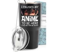 Funny Anime Tumbler 30oz, I Paused My Anime To Be Here Cup, Fun Gifts for Him and Her, Thoughtful and Unique Gifts for Fans, Ideal Present Picks for Birthday, Christmas, Gift Ready