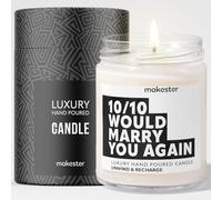 Funny Anniversary Candle Gifts - Luxury Soy Wax - Vanilla, Jasmine, Sugared Almond - Makester