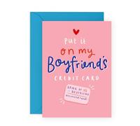 Funny Anniversary Card for Boyfriend - Put It on My Boyfriend’s Credit Card - Humorous Love Card for Birthdays or Valentines Day - Gifts for Him, Babe, Men, Guys, Partner - Comes with Stickers