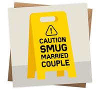 Funny Anniversary Card for Couple - Smug Married Couple - Happy Wedding Anniversary Card for Couples Parents Mum Dad Friends Son Daughter In-Law - 1st Aniversario Golden Diamond Silver