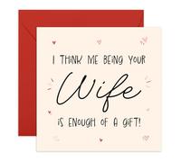 Funny Anniversary Card for Husband - Enough of a Gift - Personalised Romantic Greeting Card for Him, Spouse, Partner, Babe, Men - Cheeky Love Card by Wife - Comes with Fun Stickers