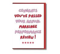 Funny Anniversary Card For Husband Wife Marriage Performance Review Humour A100