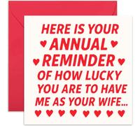 Funny Anniversary Card for Wife- 'How Lucky You Are to Have Me' - Annual Reminder Joke - Blank Inside with Envelope