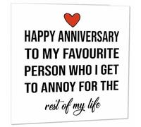 Funny Anniversary Card for Wife or Husband - Favourite Person to Annoy