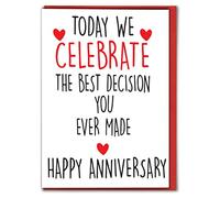 Funny Anniversary Card Valentines Love Husband Wife Partner Boyfriend Girlfriend Love Cute Humour For Him For Her Celebration - Best Decision A40