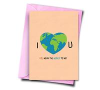 Funny Anniversary Card, I Love You You Mean The World To Me!, Buy Anniversary Card, Unique Anniversary Cards, Boyfriend, Girlfriend, Husband