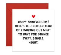 Funny Anniversary Card - Married Life Struggles, Dinner Time - Grettings for Partner Boyfriend Girlfriend Husband Wife Couple Babe Him Her - Relationship Humour -Comes with Stickers
