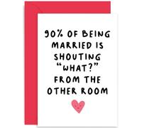 Funny Anniversary Card, Shouting What From The Other Room, For Husband Wife Couple, Blank Inside