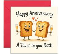 Funny Anniversary Card, Toast To You Both, Blank Inside with Envelope