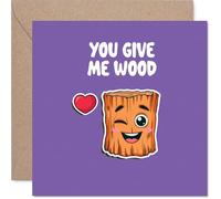 Funny Anniversary Card - What Wood I Do Without You - Cheeky Happy Anniversary Card for Women Men, 145mm Joke Humour Anniversaries Greeting Cards
