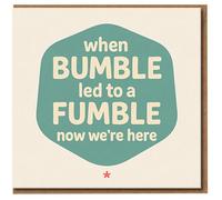Funny Anniversary Card - When Bumble Led to a Fumble Now We’re Here - Cute Love Card for Partner, Boyfriend, Girlfriend, Husband or Wife - Valentine’s Day or Anniversary