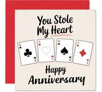 Funny Anniversary Card - You Stole My Heart - Cheeky Happy Anniversary Card from Husband Wife Boyfriend Girlfriend, 145mm Joke Humour Anniversaries Greeting Cards