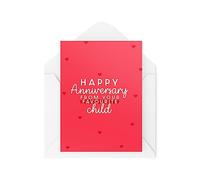 Funny Anniversary Cards for Parents - Happy Anniversary From Your Favourite Child - Unique Greetings Card - Silly Birthday Cards - CBH1742