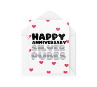 Funny Anniversary Cards - Happy Anniversary Silver Pubes - Grey Hair Joke - Husband Cards - Boyfriend Cards - Flirty Cards - CBH1930