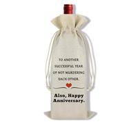 Funny Anniversary Wine Gift Bag for Women Men Her Him Humorous Wedding Anniversary Present for Couple Parents Happy Anniversary Wine Bottle Gift Bag for Husband Wife Boyfriend Girlfriend