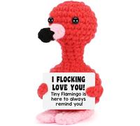Funny Anniversary Women Gifts, Birthday I Love You Flamingo Gifts for Her Him, Christmas Stocking Stuffers Romantic Gift for Girlfriend Wife Couple Boyfriend, Handmade Crochet Flamingo Lover Present