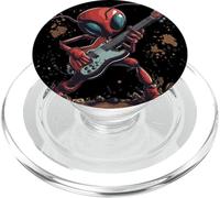 Funny Ant on Fire with an Electric Guitar for Rock Music Fan PopSockets PopGrip for MagSafe