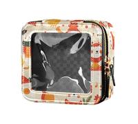 Funny Ant Painted Mini Clear Makeup Bag for Purse for Women Girls Cosmetic Organizer Skin Care, Christmas Llamas Pattern, One Size