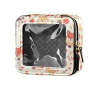 Funny Ant Painted Mini Clear Makeup Bag for Purse for Women Girls Cosmetic Organizer Skin Care, Cute Fox Pattern Foxy Endless Cartoon, One Size