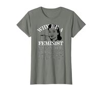 Funny Anti-Feminism Tees Retro Not A Feminist Humor Design T-Shirt, Women, Olive Heather, Medium