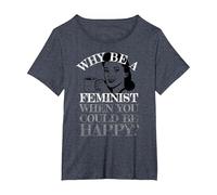 Funny Anti-Feminism Tees Retro Not A Feminist Humor Design T-Shirt, Women's Plus, Heather Blue, 4X