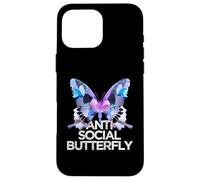 Funny ANTI SOCIAL BUTTERFLY collage art insect bug unique Case for iPhone 16 Pro Max