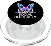 Funny ANTI SOCIAL BUTTERFLY collage art insect bug unique PopSockets PopGrip for MagSafe
