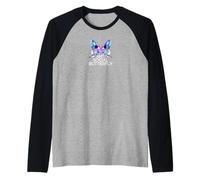 Funny Anti Social Butterfly Collage Art Insect Bug Unique Raglan Baseball Tee