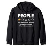 Funny Anti-social People One-Star Rating Meme Sarcasm Humor Zip Hoodie