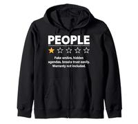 Funny Anti-social People One-Star Rating Meme Sarcasm Humor Zip Hoodie