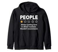 Funny Anti-social People One-Star Rating Meme Sarcasm Humor Zip Hoodie