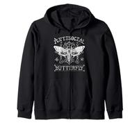 Funny Antisocial Butterfly, Introvert Death Head Moth Zip Hoodie