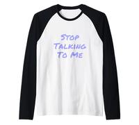 Funny Antisocial Depressed Fun Text Please Don't Talk to Me Raglan Baseball Tee