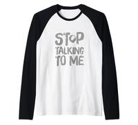 Funny Antisocial Depressed Fun Text Please Don't Talk to Me Raglan Baseball Tee