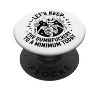 Funny Antisocial Skeleton Peace Sign No Drama Skull PopSockets Adhesive PopGrip