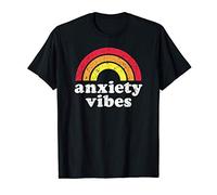 Funny Anxiety Vibes Retro Rainbow Anxious People Teens Women T-Shirt