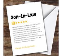 Funny Any Review Birthday Card Personalised Son-In-Law | Custom Card Personalised Cards, For Son-in-law, For Him, Funny, Birthday