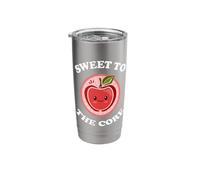 Funny Apple Sweet to The Core Cute Kawaii Fruit Food Pun Stainless Steel Insulated Tumbler
