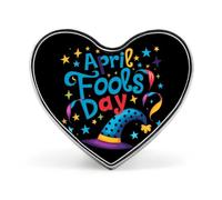 Funny April Fool's Day Heart Lapel Pin Metal Brooch Badge For Clothing Jackets Hat Backpack